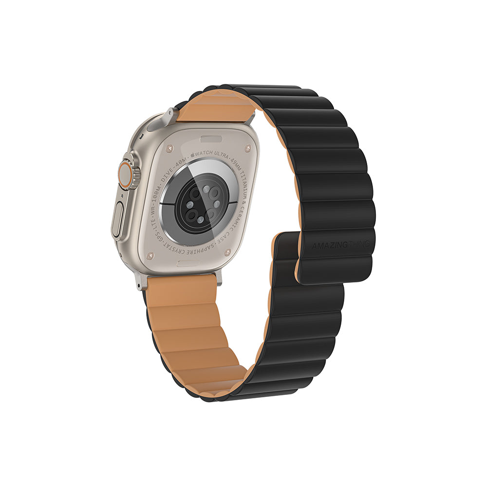 Amazingthing Smoothie Mag Apple Watch 45mm Magnetik Tak Çıkar Silikon Strap Kayış - 1 Amazingthing Smoothie Mag Apple Watch 45mm Magnetik Tak Çıkar Silikon Strap Kayış - 1